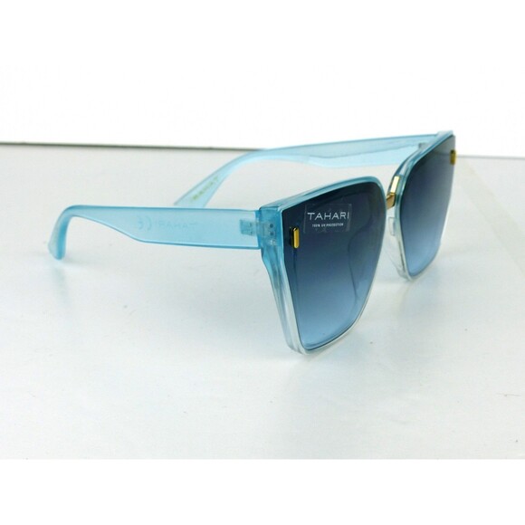 Tahari Cat Eye Shield Sunglasses Blue Crystal Frame Blue Gradient TH816 BLX main image 11